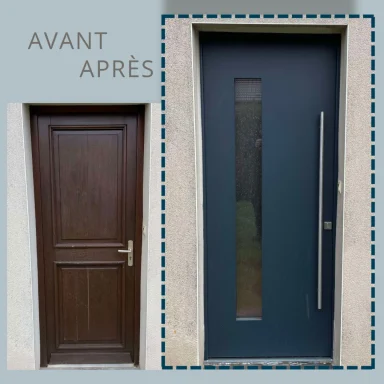 Modernisez votre entrée avec une porte aluminium. Sécurité, design, facilité entretien, économie énergie.